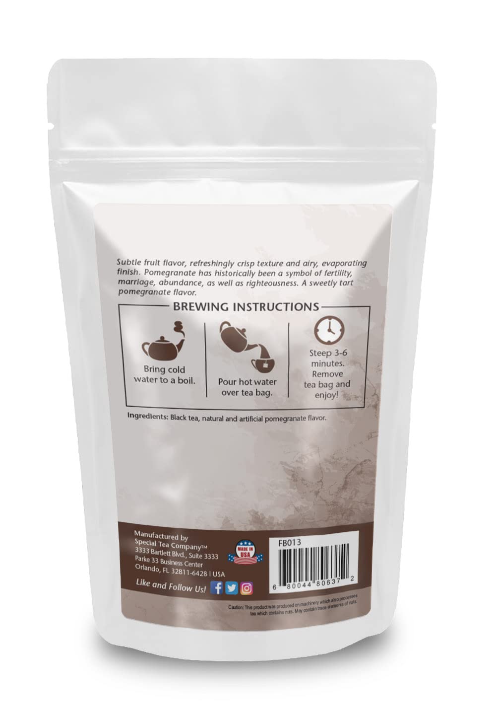 Special Tea Pomegranate Black Tea, 20 Tea Bags