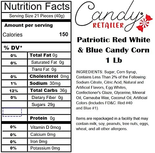 Candy Retailer Patriotic Red White & Blue Candy Corn 1 Lb