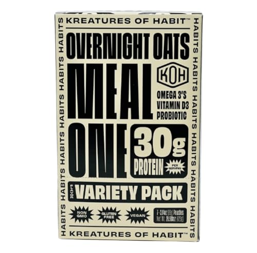 Kreatures of Habit MEAL ONE | Overnight & Instant Oats Superfood Protein Meal Replacement | Gluten Free, Dairy Free, 30g of Plant Based Protein