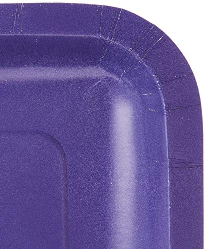 Creative Converting Touch of Color 18 Count Square Paper Lunch Plates, Purple (453268)