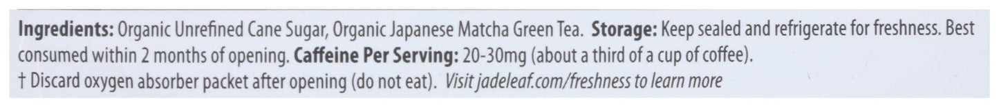 Jade Leaf Organics 2389658 3.5 oz Tea Matcha Latte Mix - Case of 88