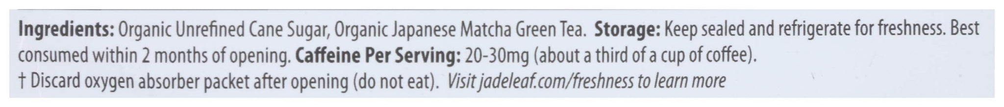 Jade Leaf Organics 2389658 3.5 oz Tea Matcha Latte Mix - Case of 88