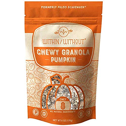 Pumpkin Grain Free Granola by Within/Without | Certified Paleo and Keto Diet Friendly Chewy Granola | Naturally Gluten Free Low Carb Snack | No