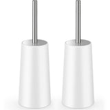 Toilet Brush and Holder, 2 Pack Toilet Brush with 304 Stainless Steel Long Handle, Toilet Bowl Brush for Bathroom Toilet-Ergonomic, Elegant,Durable