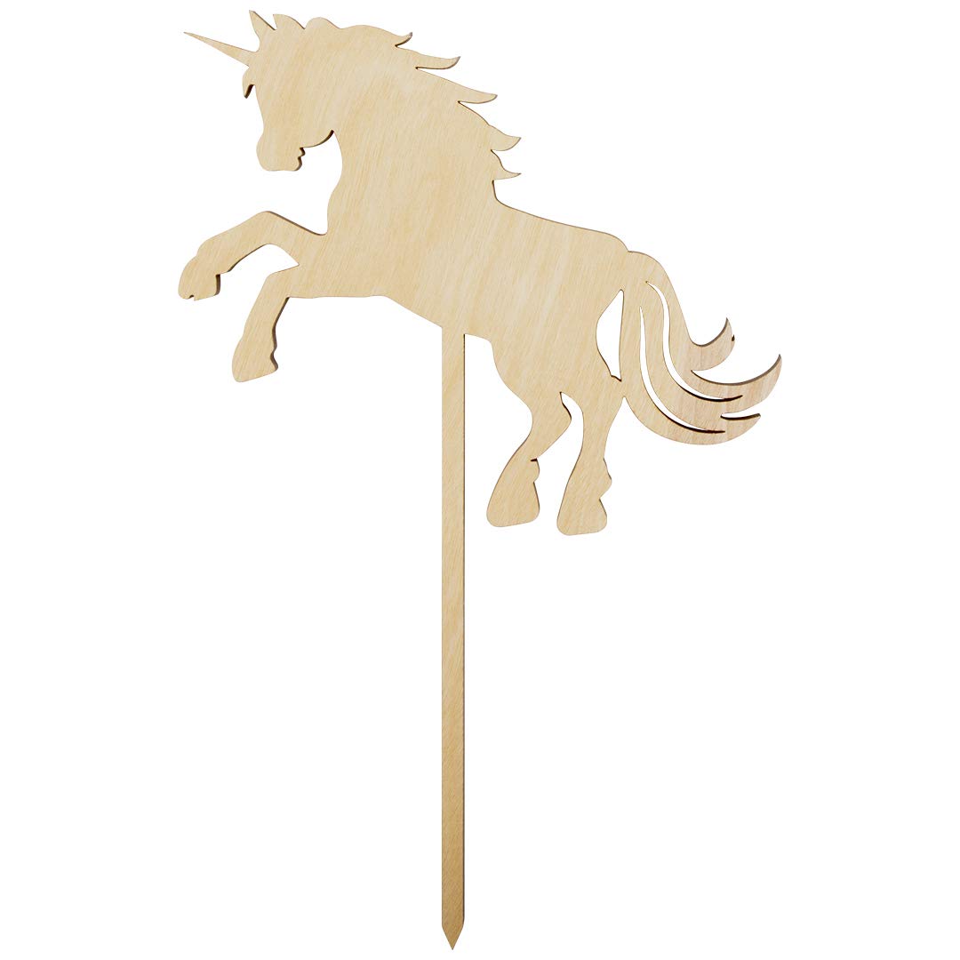 Andaz Press Unicorn Horse Laser Cut Wood Cake Topper, 1st Birthday, Rustic Chic Wood Cake Topper for Unicorn Theme Party, Decorations for Cake