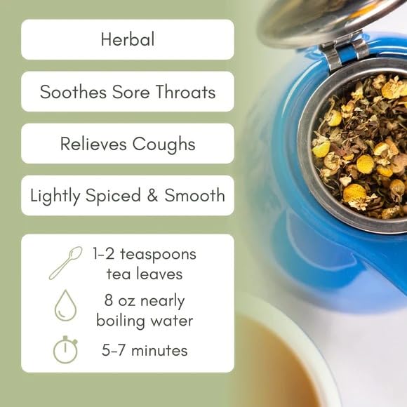 Organic Throat Clarity Loose Leaf Tea - 2oz Bag (Approx. 30 Servings) | Full Leaf Tea Co.