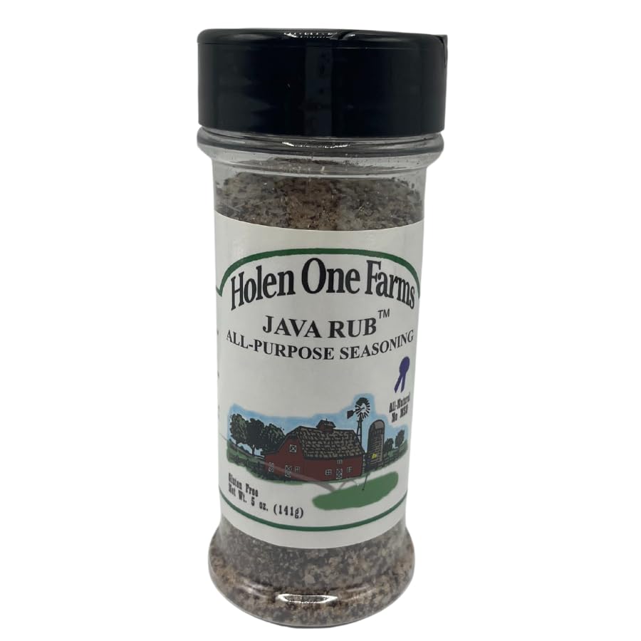 Holen One | Java Rub and Seasoning | Roast and Rib Rub | Coffee Rub | Bold Flavor | Gluten Free | No MSG | Sea Salt | Use on Ribs, Roasts, Steaks
