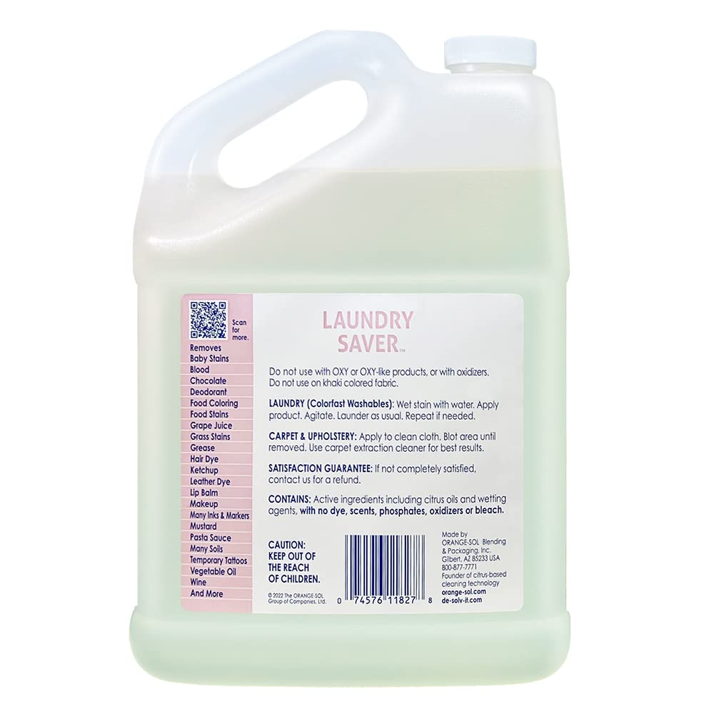 De-solv-it Laundry Saver Stain Remover - Powerful Laundry Stain Remover for Clothes - Gallon