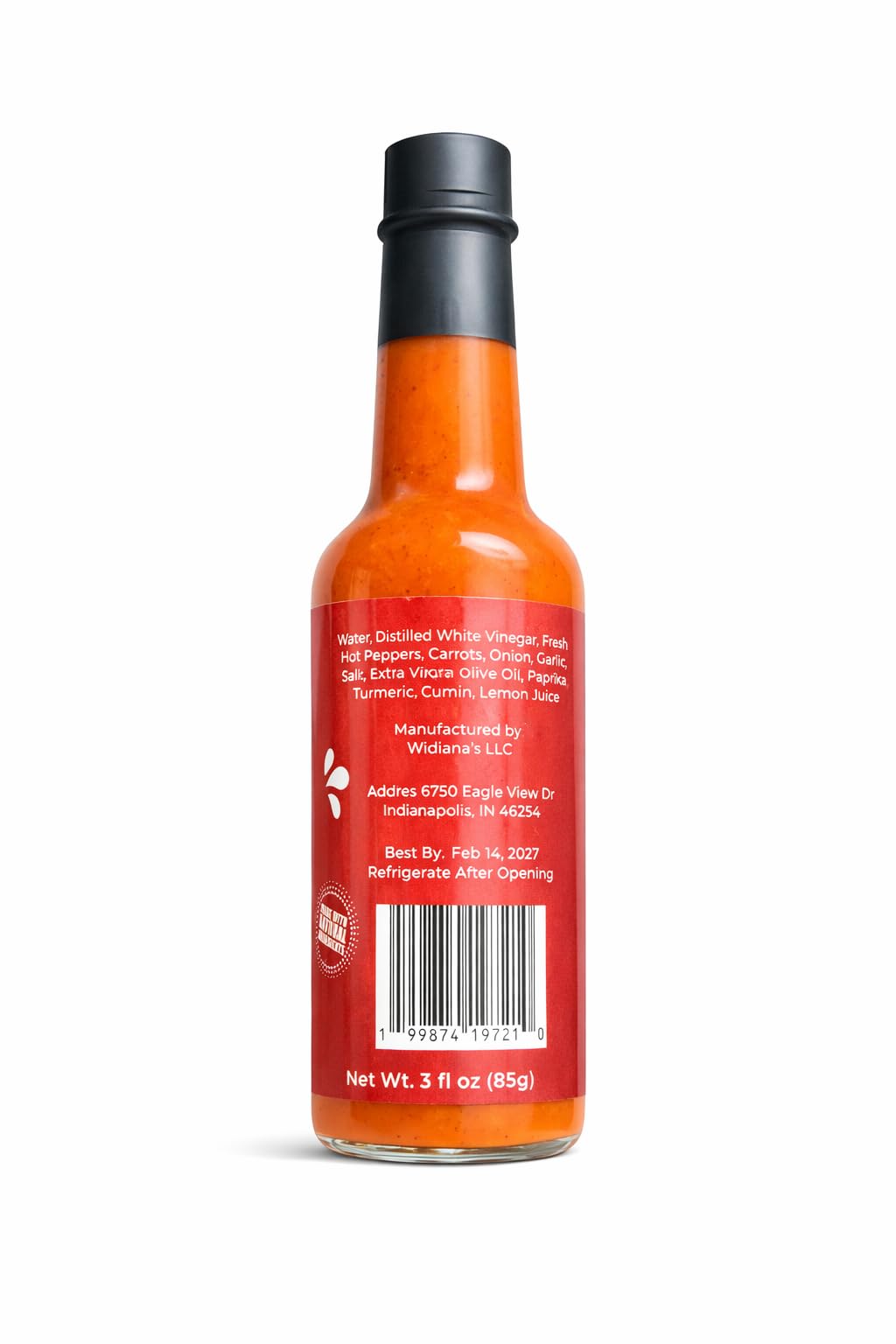 Widiana's Original Hot Sauce - 3 fl oz | Caribbean Style Spicy Pepper Sauce | Made with Fresh Hot Peppers, Turmeric & Garlic | All Natural Ingredients