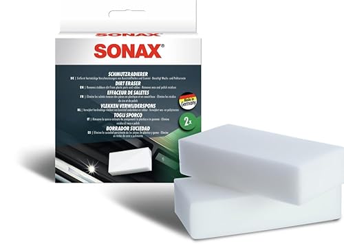 SONAX Dirt Eraser - Interior & Exterior Detailing Sponge | Removes Stains & Grime | Safe on Paint, Plastic & Upholstery
