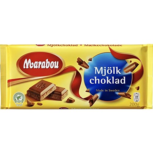 Marabou Mjolkchoklad - Milk Chocolate 200g - Pack of 6