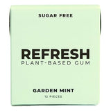 Refresh Gum Garden Mint - 12 Piece Sugar - Xylitol for Daily Use - Bubble Style Chewing Gum Bulk Alternative - Remineralizing Pure Mint Flavor