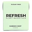 Refresh Gum Garden Mint - 12 Piece Sugar - Xylitol for Daily Use - Bubble Style Chewing Gum Bulk Alternative - Remineralizing Pure Mint Flavor