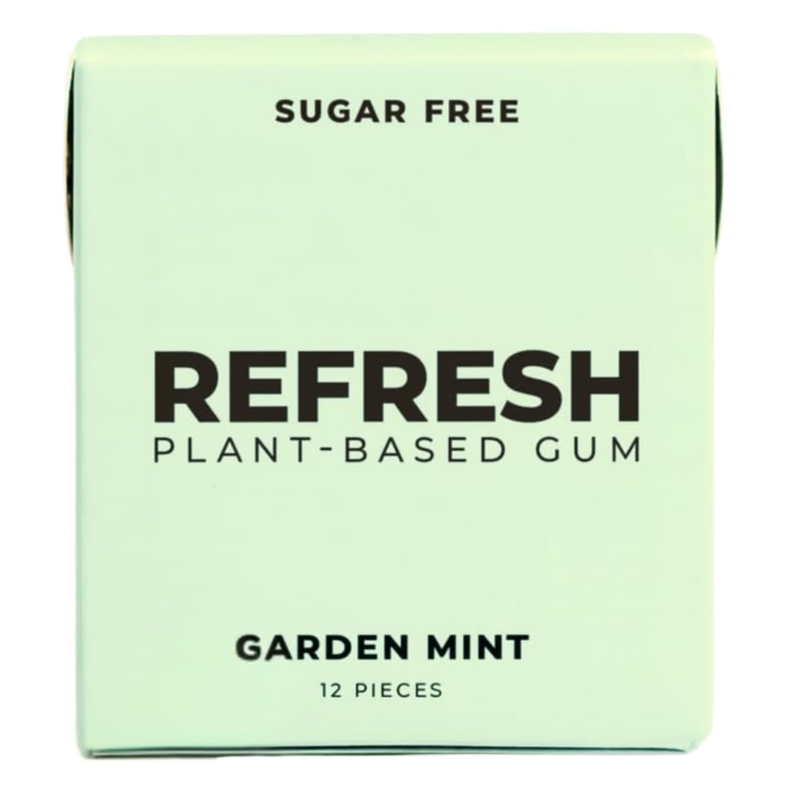 Refresh Gum Garden Mint - 12 Piece Sugar - Xylitol for Daily Use - Bubble Style Chewing Gum Bulk Alternative - Remineralizing Pure Mint Flavor
