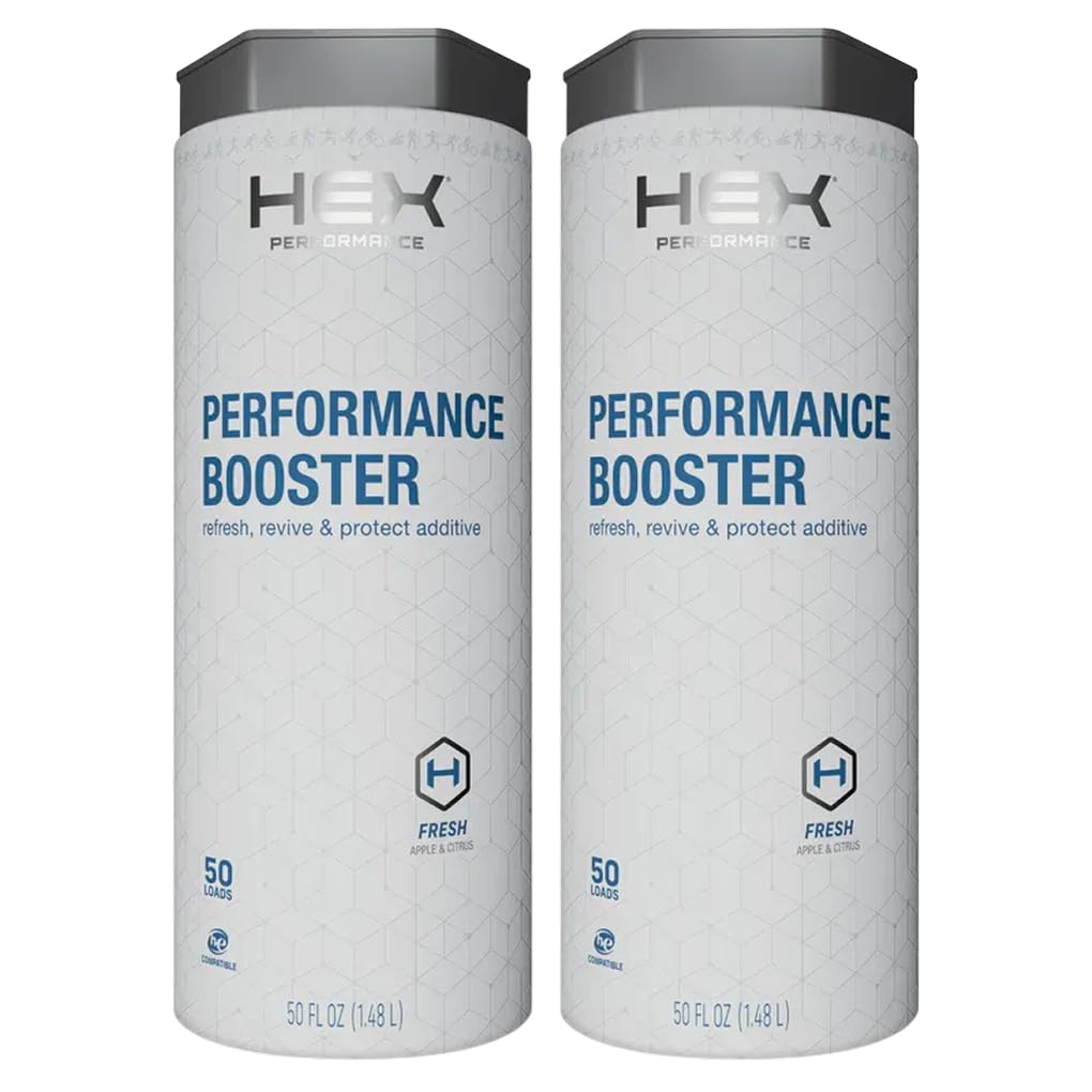 HEX Performance Fabric Booster, Fresh Scent, 100 Loads (Pack of 2) - Activewear Fabric Conditioner Alternative for Softness, Stretch & Odor Control