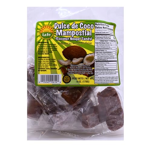 Mampostiales (Coconut Toffee) By Fabrica De Dulces La Fe (14 Individual Packaged Units)