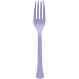 Lavender Plastic Heavy Weight Forks (50 Count) - Premium Disposable Plastic Cutlery, Perfect for Home Use and All Kinds of Occasions