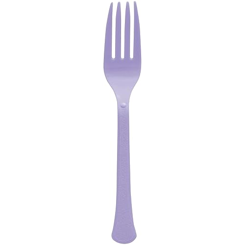 Lavender Plastic Heavy Weight Forks (50 Count) - Premium Disposable Plastic Cutlery, Perfect for Home Use and All Kinds of Occasions