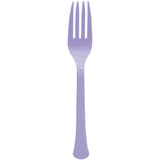Lavender Plastic Heavy Weight Forks (50 Count) - Premium Disposable Plastic Cutlery, Perfect for Home Use and All Kinds of Occasions