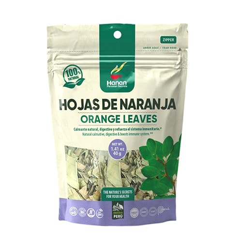 Hanan Te de Naranja 40g - Orange Loose Leaf Tea for Relaxation & Digestive Support, Natural Herbal Tea from Peru (1.4oz)
