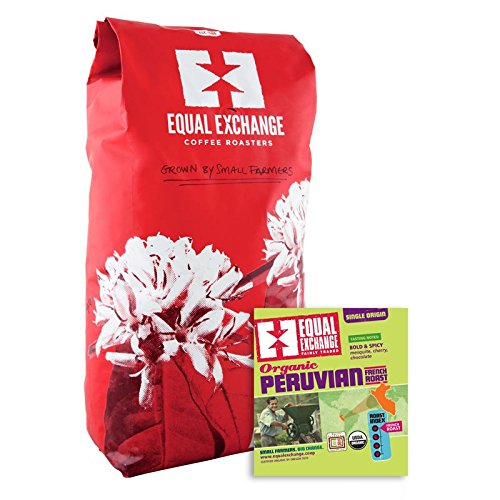 EQUAL EXCHANGE ORGANIC COFFEE PERU FRENCH ROAST WHOLE BEAN COFFEE 5 LB.