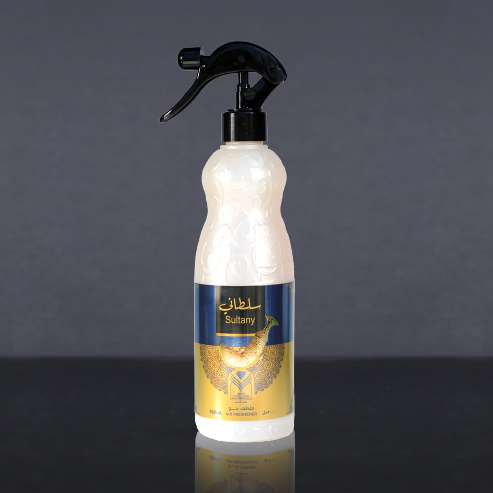 Almas Perfumes Sultany Air Freshener - 480 ML 16.9FL.OZ of Fabric spray - Natural Aged Oud Scent - Odor Fighting Room Spray - long lasting Aroma