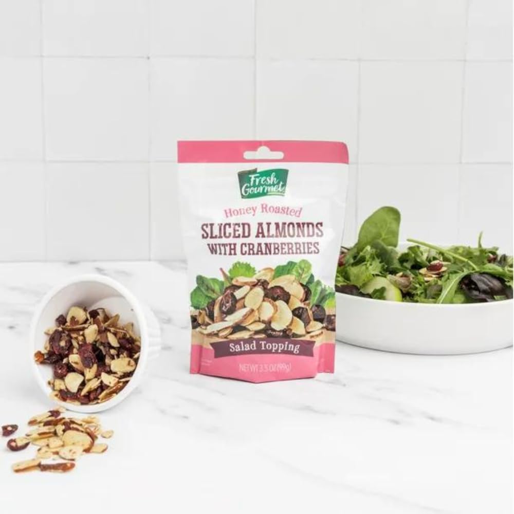Fresh Gourmet Honey Roasted Sliced Almonds with Cranberries - 3.5 oz - Salad Topping