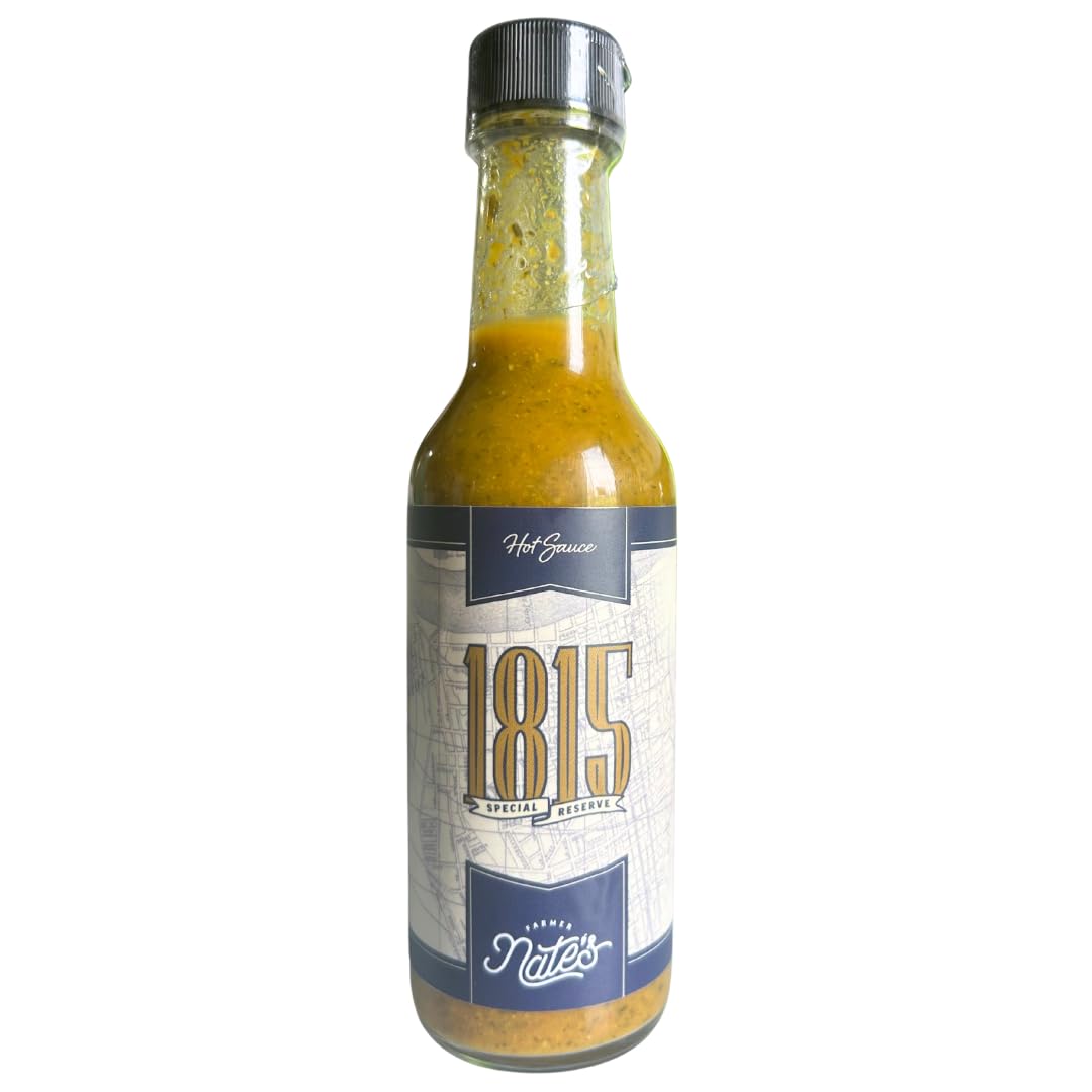 Farmer Nate's 1815 Special Reserve Hot Sauce - Gourmet Indian-Inspired Blend with Ghost Pepper, Chickpeas, Curry & Spices - Small Batch, Bold & Creamy