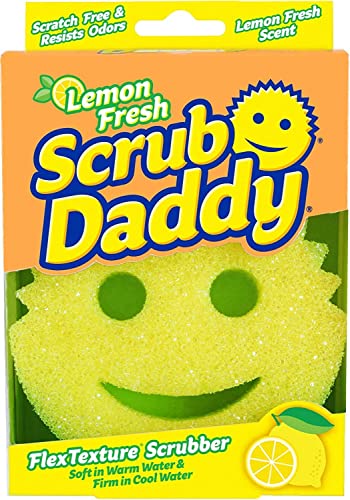 Scrub Daddy Sponge - Lemon Fresh Scent - Scratch-Free Multipurpose Dish Sponge - BPA Free & Made with Polymer Foam - Stain & Odor Resistant Kitchen