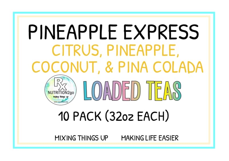RxNutrition 2go Loaded Energy Tea (10 pack bulk, Pineapple Express)
