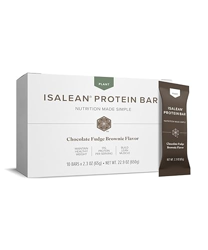Isagenix Plant-Based IsaLean Protein Bar - Naturally Sweetened Energy Source - Protein Bar with 17g of Pea Protein & 6g of Fiber - Muscle Recovery