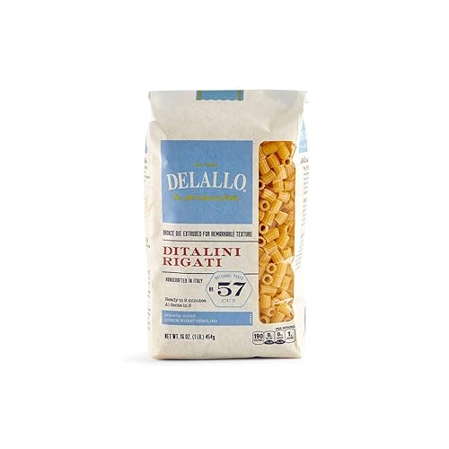 George E Delallo Co Inc Pasta, Ditalini Rigati #57, 16-Ounce (Pack of 8)