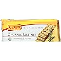Suzie's, Organic Saltines Crackers, Rosemary & Sesame, Healthy Gourmet Baked Snack Goodies for Adults & Children - 12 Pack, 8.8oz Each