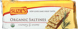 Suzie's, Organic Saltines Crackers, Rosemary & Sesame, Healthy Gourmet Baked Snack Goodies for Adults & Children - 12 Pack, 8.8oz Each
