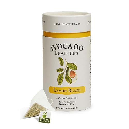 Avocado Leaf Lemon Tea Blend - Caffeine-Free | Healthy Herbal Tea | Immune Booster | Cold Brew or Hot Tea | 15 Tea Bags -30 Servings (Non-GMO)