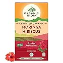 A TATA Product - Organic India Moringa Hibiscus Infusion, 25 Tea Bags, Certified Organic, Antioxidant-Rich, Caffeine-Free, Whole Herb Blend
