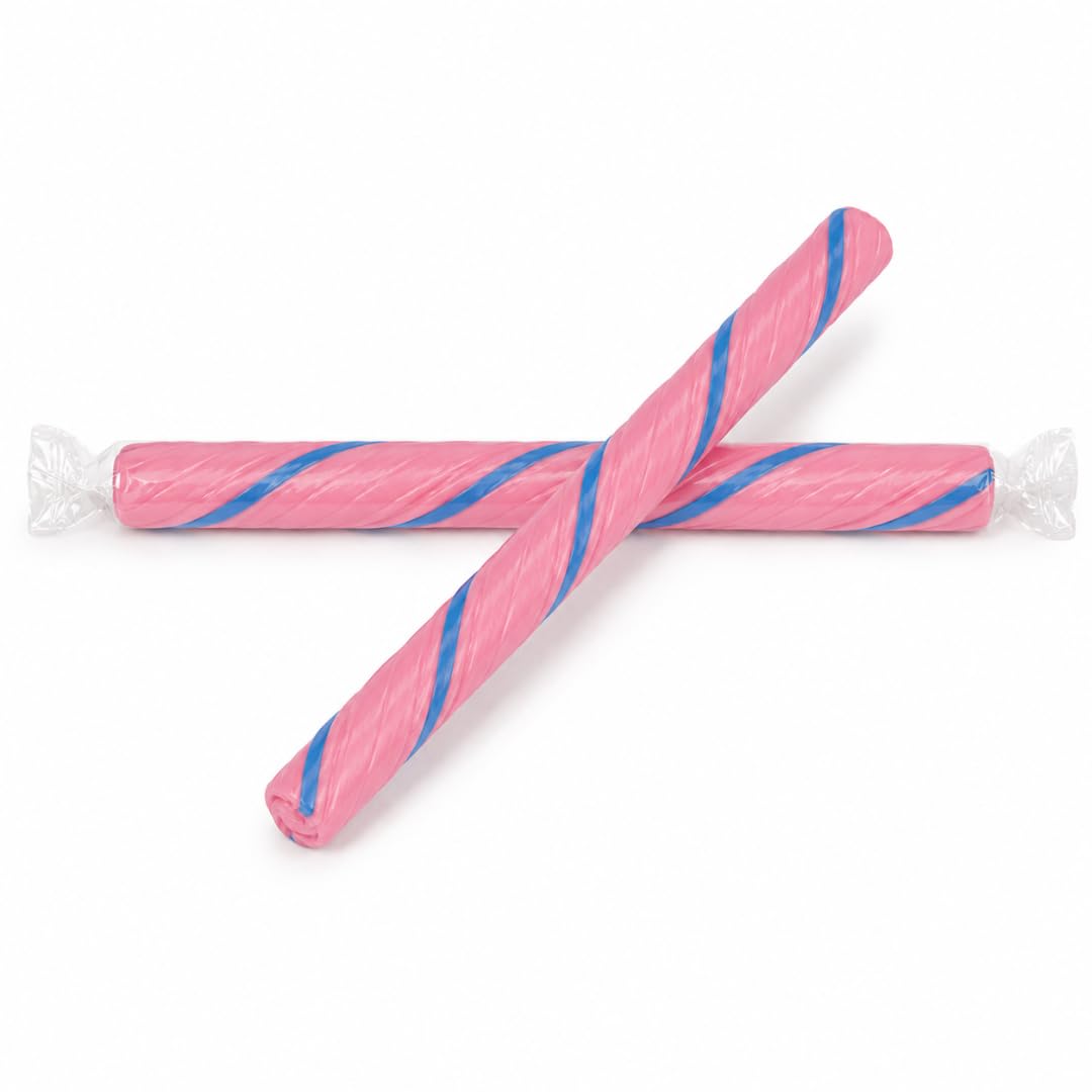 Old Fashioned Candy Sticks - Pack of 10 - Cotton Candy - Individually Wrapped 5 in. Sticks - One 10 Count Box