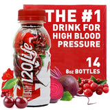 120/Life Blood Pressure Support, Beet Root Juice, Pomegranate Extract, Cranberry Juice, Tart Cherry, Hibiscus, and Magnesium (8 Fl Oz, Pack of 14)