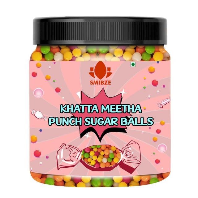 SMIBZE Natural Khatta Meetha Punch Sugar Balls 100 GM (Pack of 1) SMIBZE
