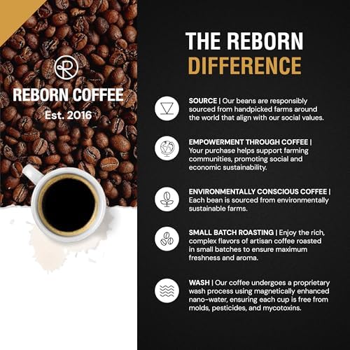 Reborn Coffee Specialty Whole Bean Coffee, Light-Medium Roast, 12 Ounce, Ethiopia Abana Estate Ginjo, Notes of Citrus Blossom, Honeysuckle