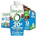 Orgain Organic Vegan Protein Shake, Creamy Chocolate - 20g Plant Based Protein, Ready to Drink, Fruits & Vegetables, Gluten Free, Kosher, No Soy or