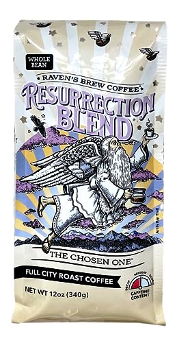 Raven's Brew Coffee Full Bodied Coffee Full City Roast Whole Bean - Resurrection Blend 12oz