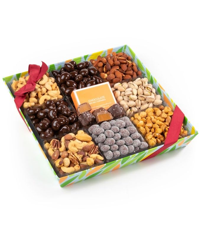 From You Flowers - Chocolate Dipped Nuts Gift Tray for Birthday, Anniversary, Get Well or Celebration