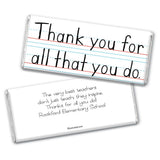 25ct Teacher Appreciation Personalized Thank You Candy Bar Wrappers - Paper