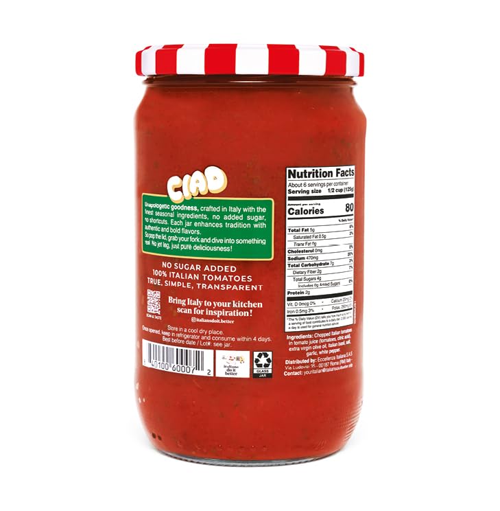 Italians Do It Better Basil'icious Marinara Pasta Sauce - Authentic Italian Tomatoes, Fresh Basil & Garlic - No Sugar Added, Non-GMO