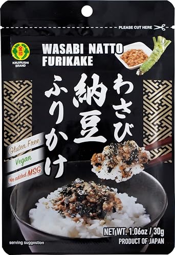 Wasabi Natto Furikake Seasoning (Pack of 2)-1.06oz- Furikake Rice Seasoning/Nattokinase/Sushi Seasoning/Dried Seaweed/Wasabi/Japanese Natto