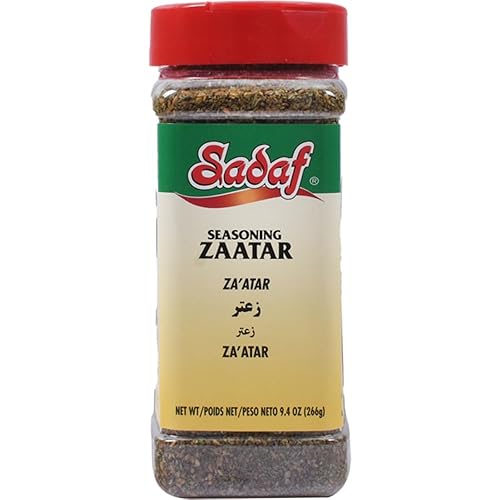 Sadaf Zaatar Seasoning - Green Zaatar Spice for Cooking and Food Seasoning - Spices & Seasonings - Middle Eastern Cuisine - Halal - 9.4 oz PET Bottle
