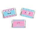 Andaz Press Pink or Blue We Love You Gender Reveal Baby Shower Collection, Chocolate Minis Labels, Fits Chocolate Miniatures Party Favors, 36-Pack