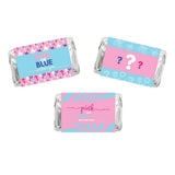 Andaz Press Pink or Blue We Love You Gender Reveal Baby Shower Collection, Chocolate Minis Labels, Fits Chocolate Miniatures Party Favors, 36-Pack