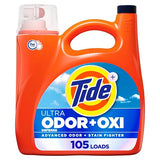 Tide Ultra Odor Defense Plus Oxi Liquid Laundry Detergent, 148 fl oz, 105 Loads, Advanced Odor and Stain Fighting Laundry Detergent Liquid